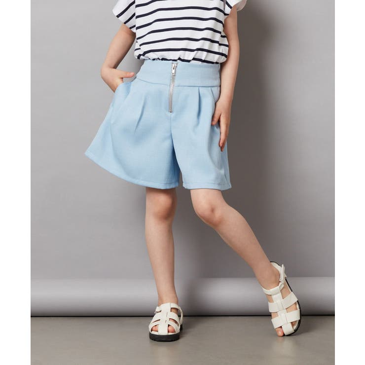 ライトブルー | [100-130]フロントジップショートパンツ | a.v.v【KIDS】