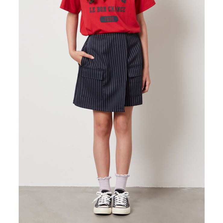 ネイビー | [140-150]【セットアップ対応】カーゴポケットラップパンツ | a.v.v【KIDS】