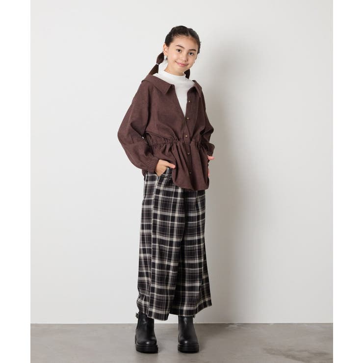 [120-160]サス付きチェックワイドパンツ | a.v.v【KIDS】 | 詳細画像24 