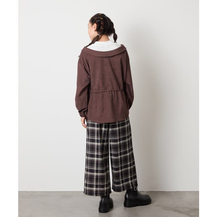 [120-160]サス付きチェックワイドパンツ | a.v.v【KIDS】 | 詳細画像29 