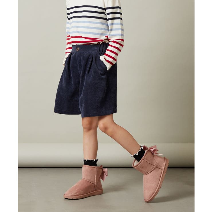 ネイビー | [140-150]【セットアップ対応】ブライトコールタックキュロット | a.v.v【KIDS】