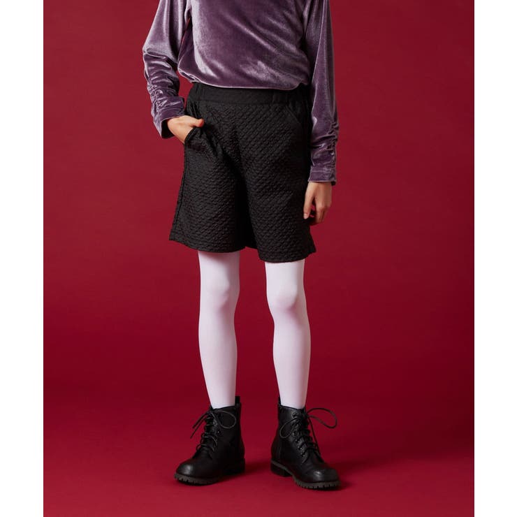 ブラック | [140-150]【セットアップ対応】フクレショートパンツ | a.v.v【KIDS】