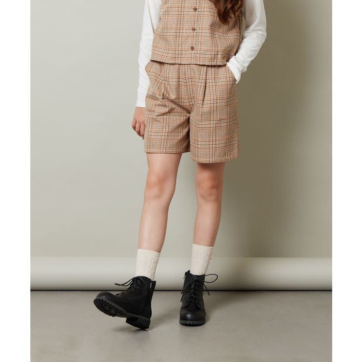 [160]【セットアップ対応】タックショートパンツ | a.v.v【KIDS】 | 詳細画像1 