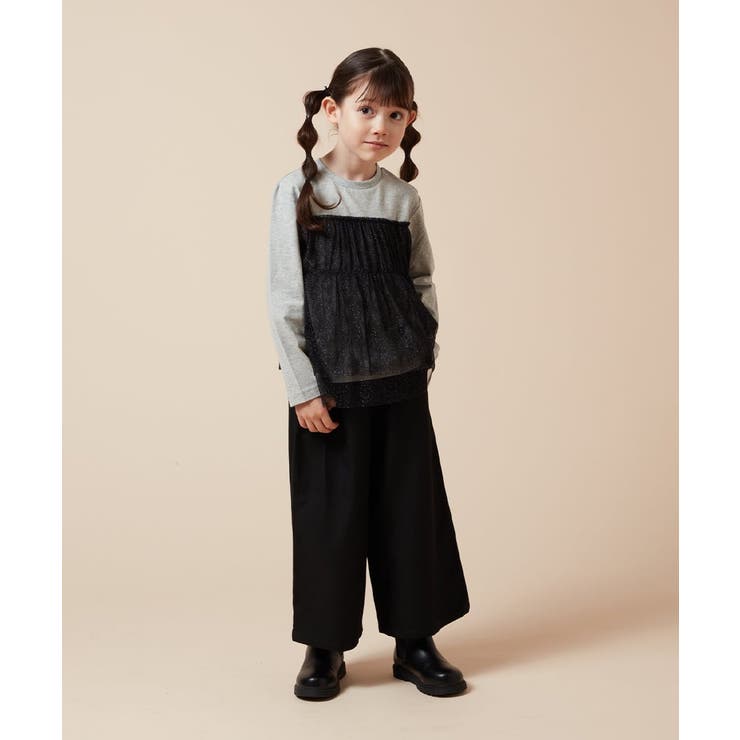 [120-130]サスペンダー付きワイドパンツ | a.v.v【KIDS】 | 詳細画像14 