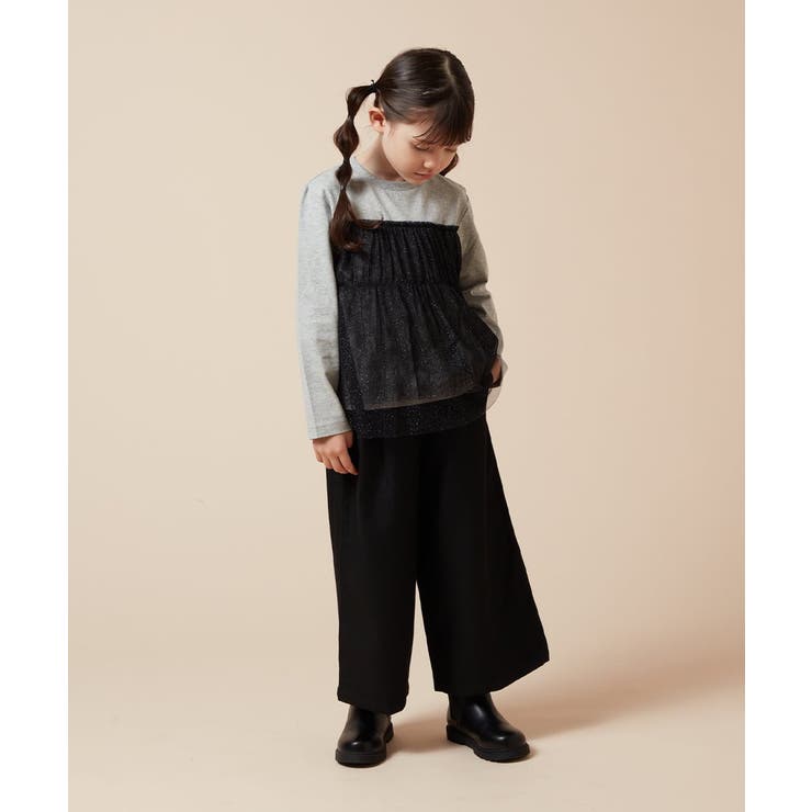 [120-130]サスペンダー付きワイドパンツ | a.v.v【KIDS】 | 詳細画像16 