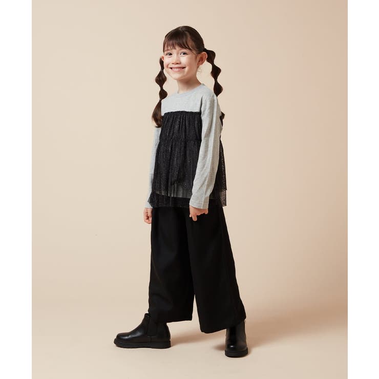 [120-130]サスペンダー付きワイドパンツ | a.v.v【KIDS】 | 詳細画像17 