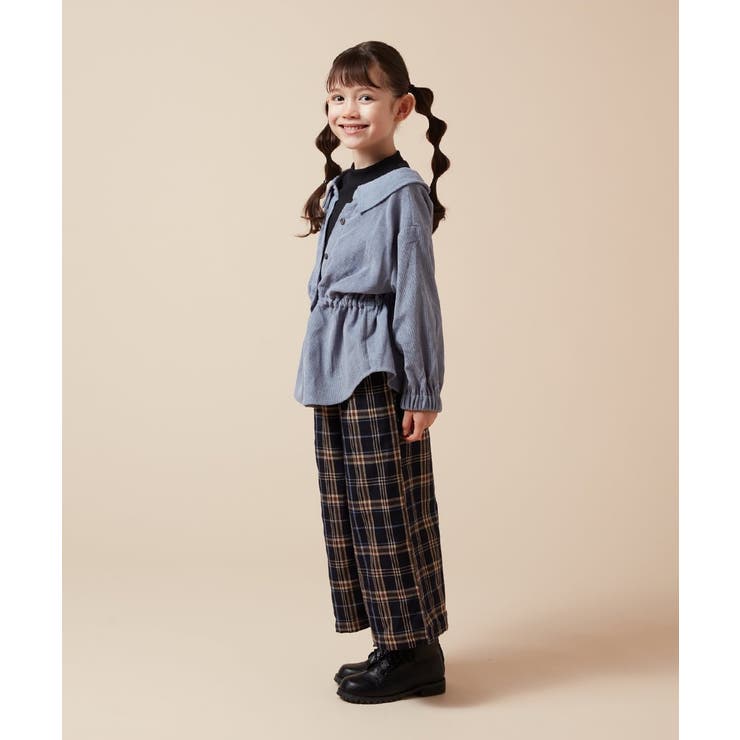 [120-130]サスペンダー付きワイドパンツ | a.v.v【KIDS】 | 詳細画像9 