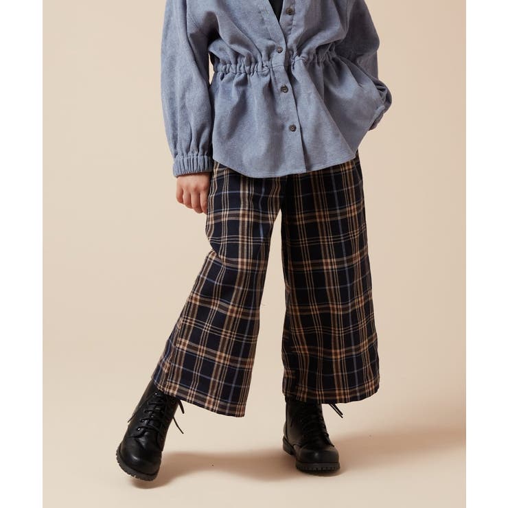 ネイビー | [120-130]サスペンダー付きワイドパンツ | a.v.v【KIDS】