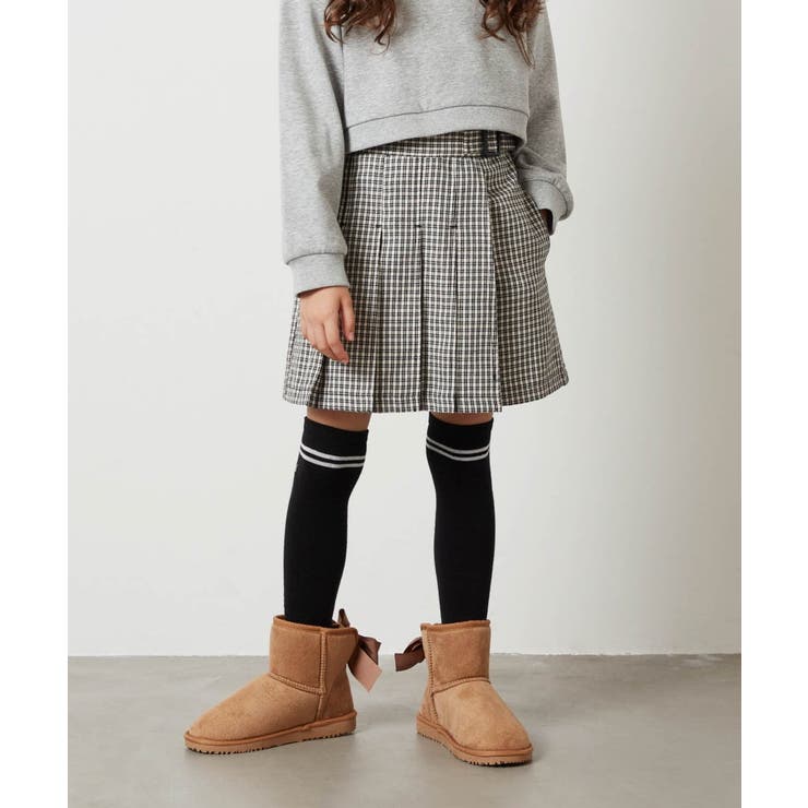 ダークグレー | [100-130]アシメプリーツスカパン | a.v.v【KIDS】