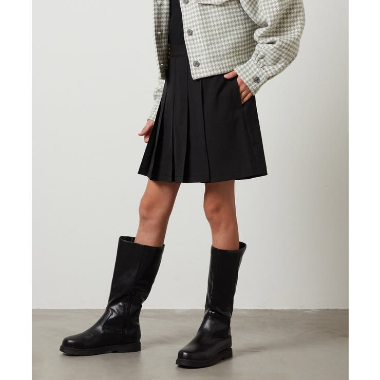 ブラック | [100-130]アシメプリーツスカパン | a.v.v【KIDS】