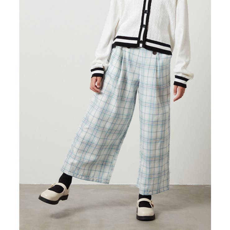 ライトブルー | [140-150]【セットアップ対応】サス付きフロントボタンワイドパンツ | a.v.v【KIDS】