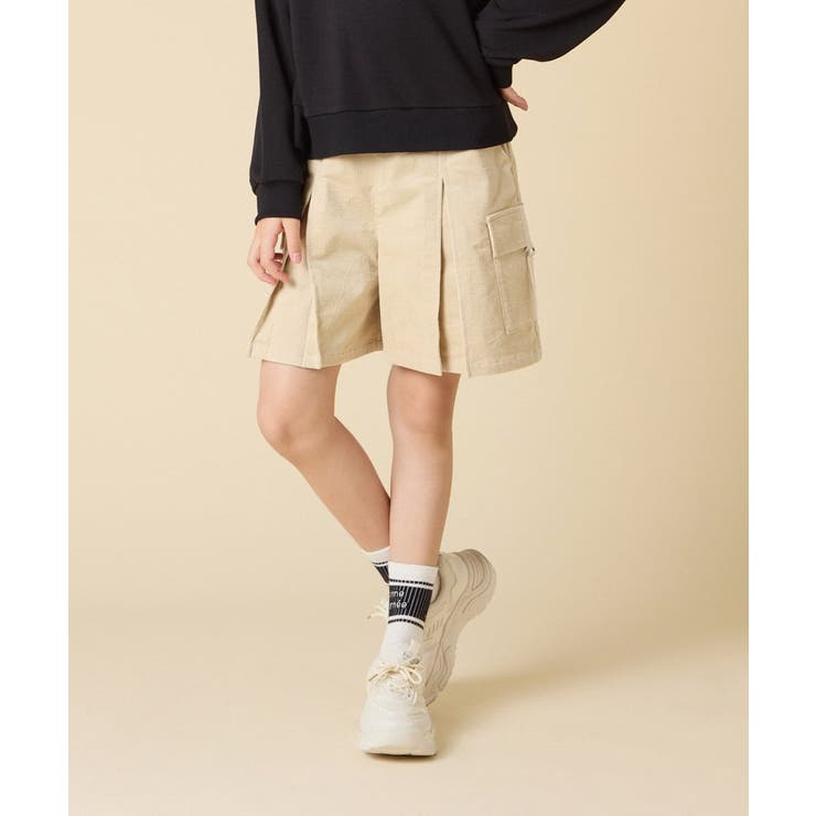 ベージュ | [120-160]コーデュロイカーゴキュロット | a.v.v【KIDS】