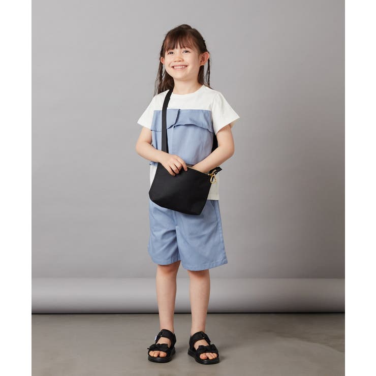 フリル付きショートパンツ2色セット 100-130]【2点セット】フリルトップス&ショートパンツ