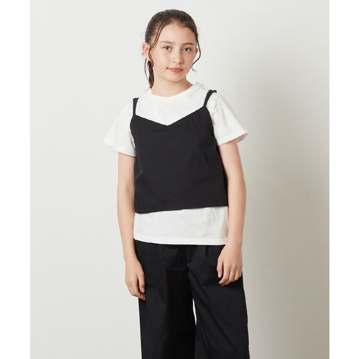 [140-150]【2点セット】キャミドッキングTシャツ＆パンツセットアップ | a.v.v【KIDS】 | 詳細画像11 
