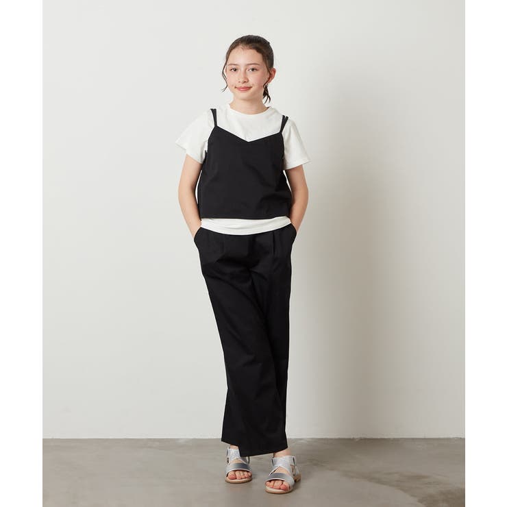 [140-150]【2点セット】キャミドッキングTシャツ＆パンツセットアップ | a.v.v【KIDS】 | 詳細画像12 