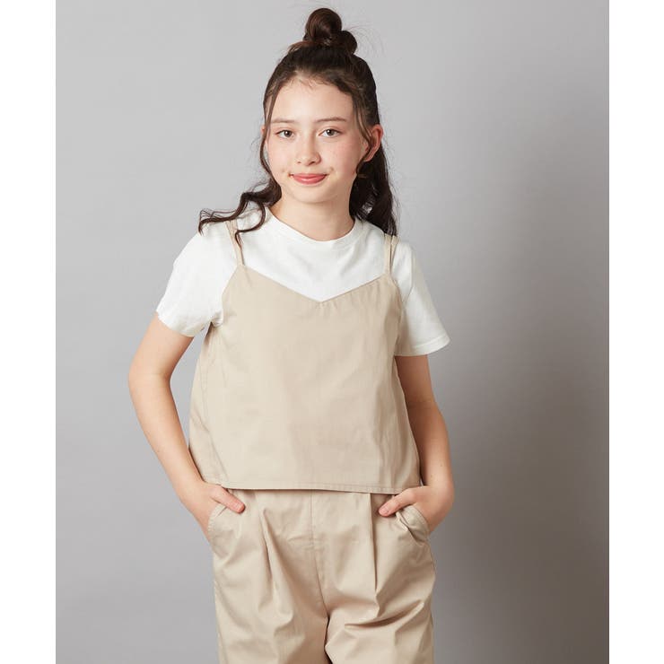 [140-150]【2点セット】キャミドッキングTシャツ＆パンツセットアップ | a.v.v【KIDS】 | 詳細画像3 