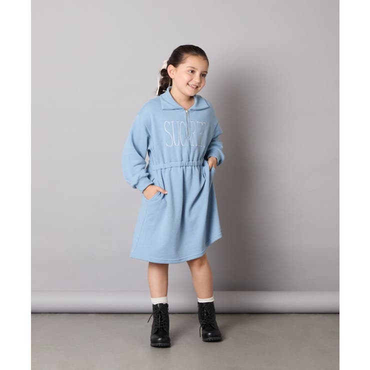 [130-160]ハーフジップロゴトレーナーワンピース | a.v.v【KIDS】 | 詳細画像11 