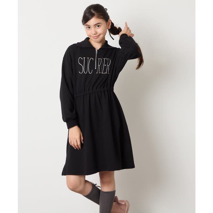 [130-160]ハーフジップロゴトレーナーワンピース | a.v.v【KIDS】 | 詳細画像15 