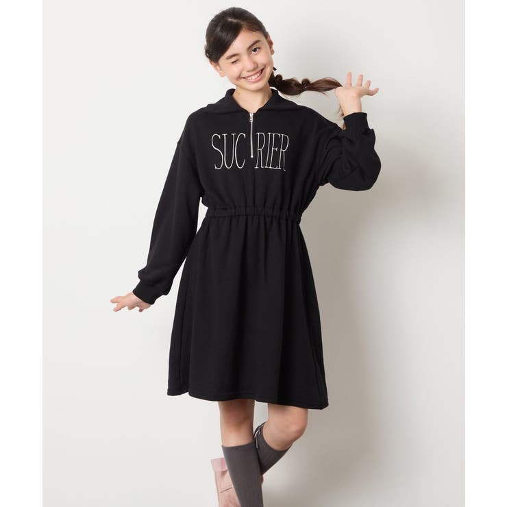 [130-160]ハーフジップロゴトレーナーワンピース | a.v.v【KIDS】 | 詳細画像16 