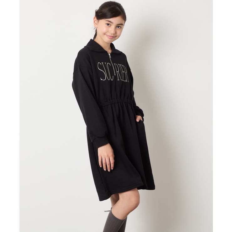 [130-160]ハーフジップロゴトレーナーワンピース | a.v.v【KIDS】 | 詳細画像17 