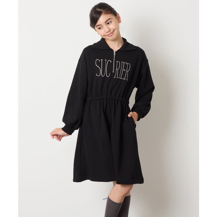 [130-160]ハーフジップロゴトレーナーワンピース | a.v.v【KIDS】 | 詳細画像18 