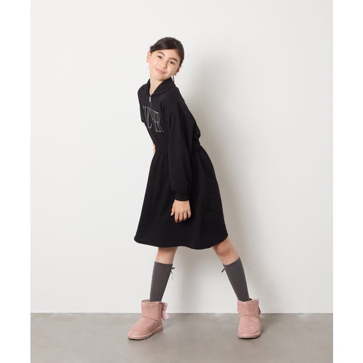 [130-160]ハーフジップロゴトレーナーワンピース | a.v.v【KIDS】 | 詳細画像20 