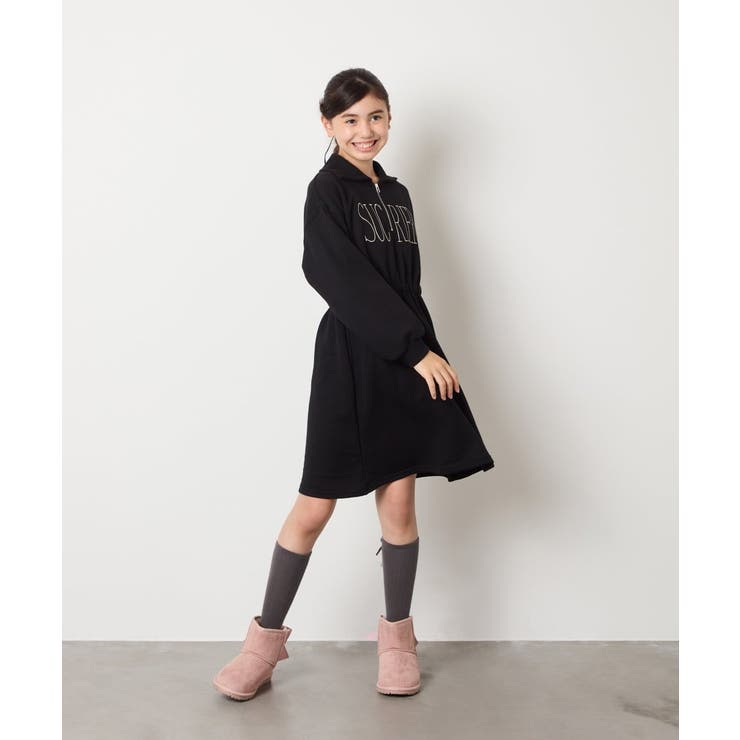 [130-160]ハーフジップロゴトレーナーワンピース | a.v.v【KIDS】 | 詳細画像21 