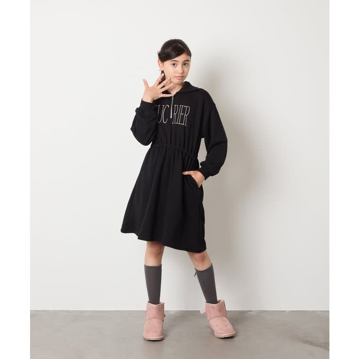 [130-160]ハーフジップロゴトレーナーワンピース | a.v.v【KIDS】 | 詳細画像23 