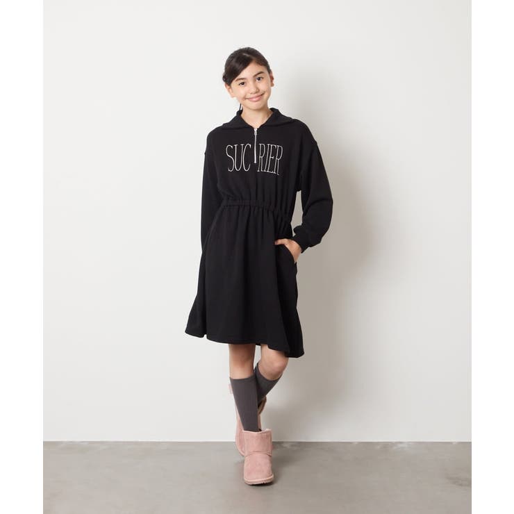 [130-160]ハーフジップロゴトレーナーワンピース | a.v.v【KIDS】 | 詳細画像24 