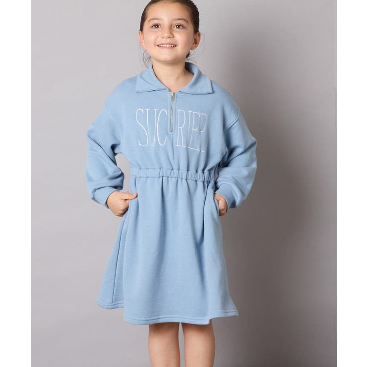 [130-160]ハーフジップロゴトレーナーワンピース | a.v.v【KIDS】 | 詳細画像3 