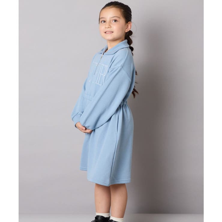 [130-160]ハーフジップロゴトレーナーワンピース | a.v.v【KIDS】 | 詳細画像4 