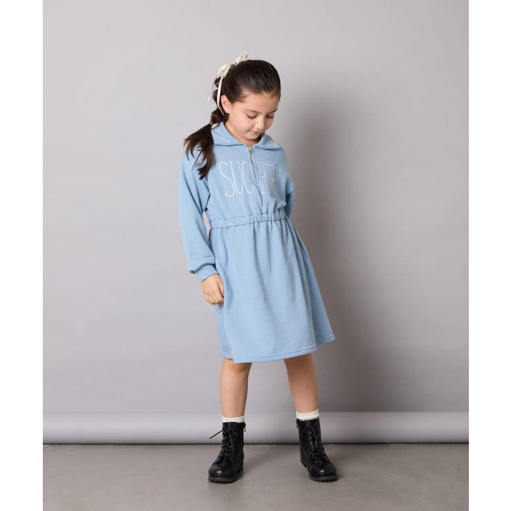 [130-160]ハーフジップロゴトレーナーワンピース | a.v.v【KIDS】 | 詳細画像6 