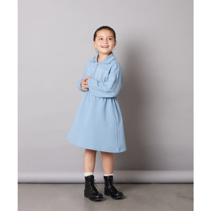 [130-160]ハーフジップロゴトレーナーワンピース | a.v.v【KIDS】 | 詳細画像8 