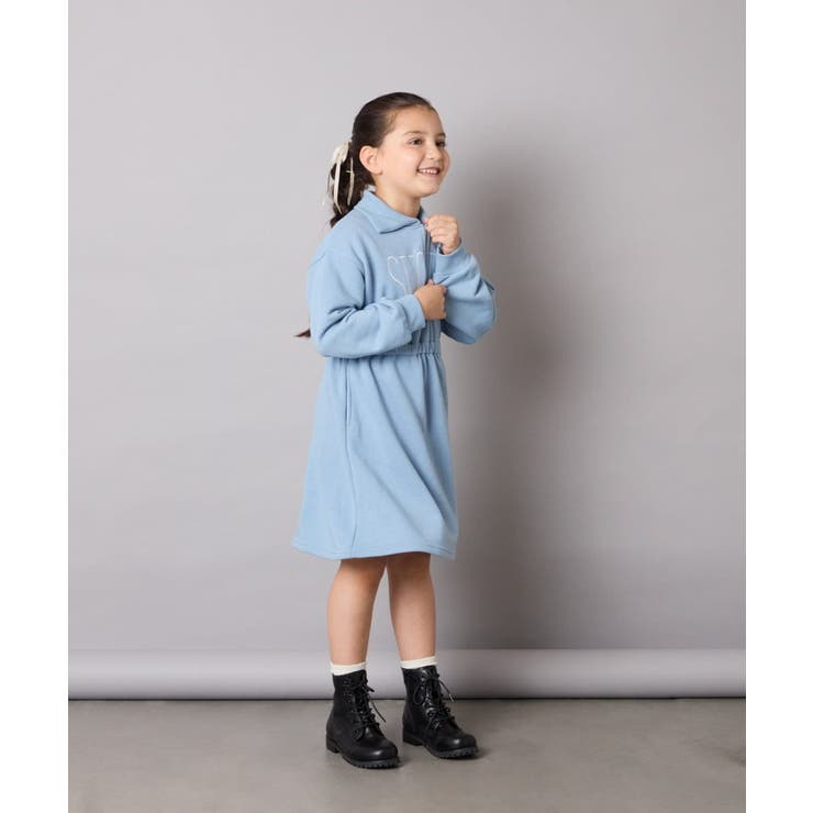 [130-160]ハーフジップロゴトレーナーワンピース | a.v.v【KIDS】 | 詳細画像9 