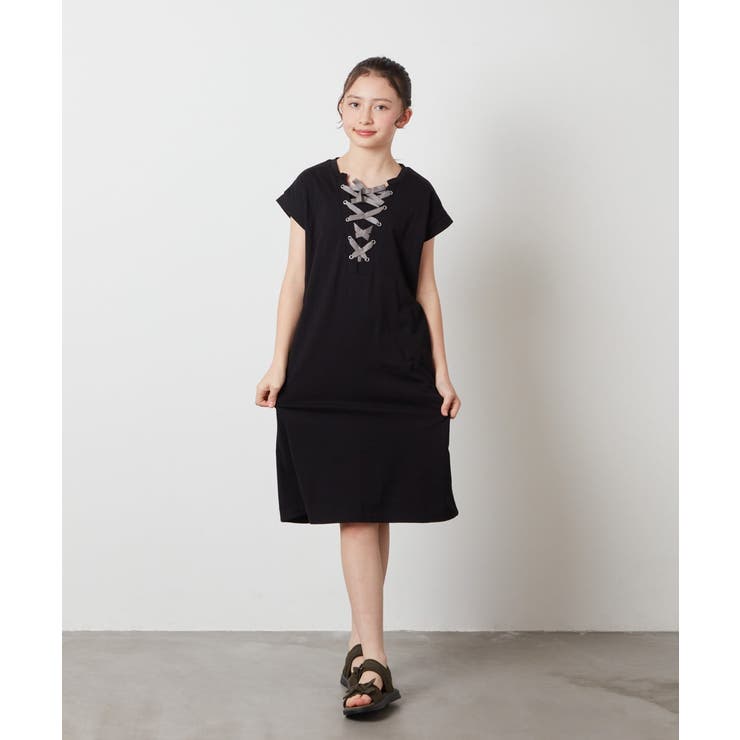 [160]レースアップカットワンピース | a.v.v【KIDS】 | 詳細画像9 