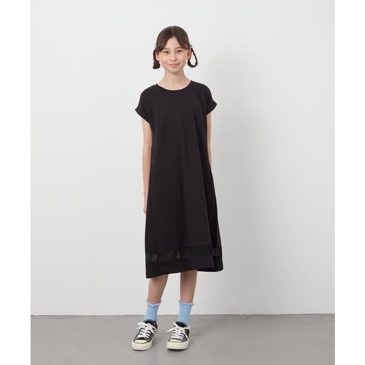 【毛玉になりにくい】[160]シアー切り替えワンピース | a.v.v【KIDS】 | 詳細画像29 