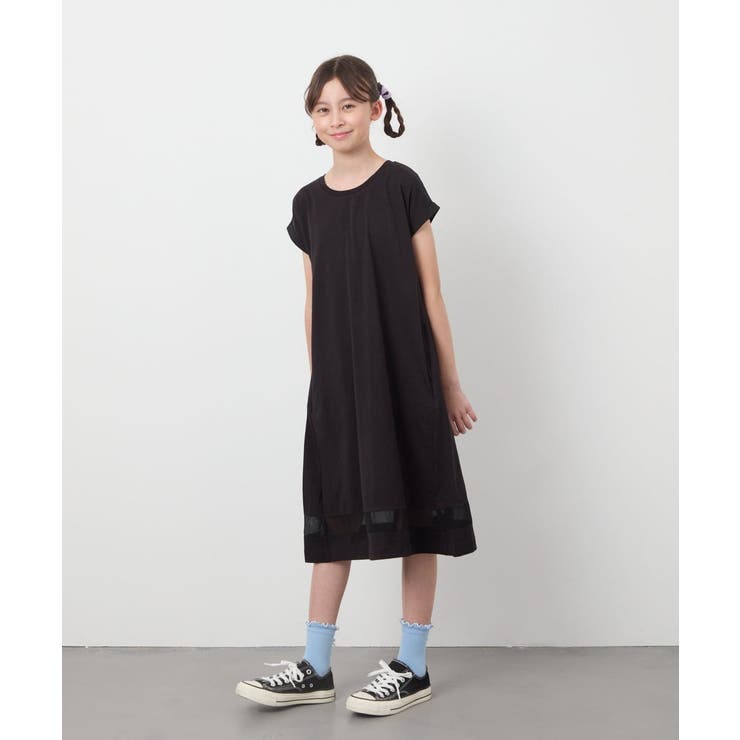 【毛玉になりにくい】[160]シアー切り替えワンピース | a.v.v【KIDS】 | 詳細画像30 