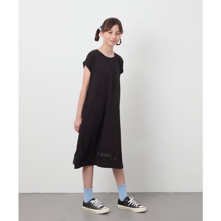 【毛玉になりにくい】[160]シアー切り替えワンピース | a.v.v【KIDS】 | 詳細画像31 