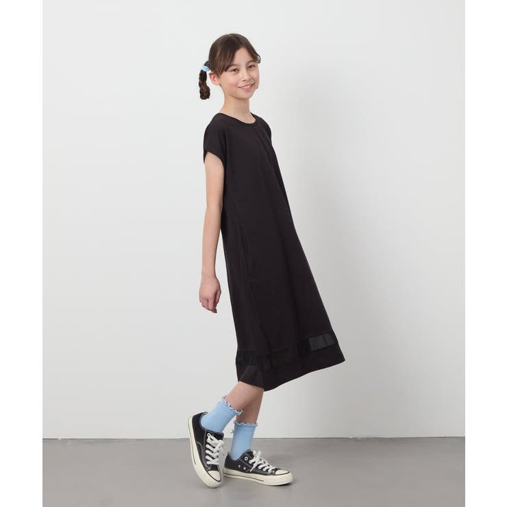 【毛玉になりにくい】[160]シアー切り替えワンピース | a.v.v【KIDS】 | 詳細画像32 