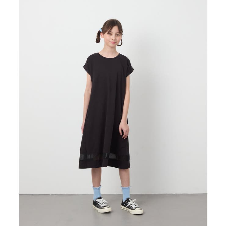 【毛玉になりにくい】[160]シアー切り替えワンピース | a.v.v【KIDS】 | 詳細画像34 