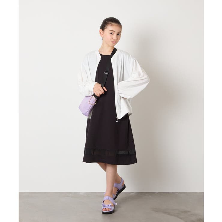 【毛玉になりにくい】[160]シアー切り替えワンピース | a.v.v【KIDS】 | 詳細画像36 