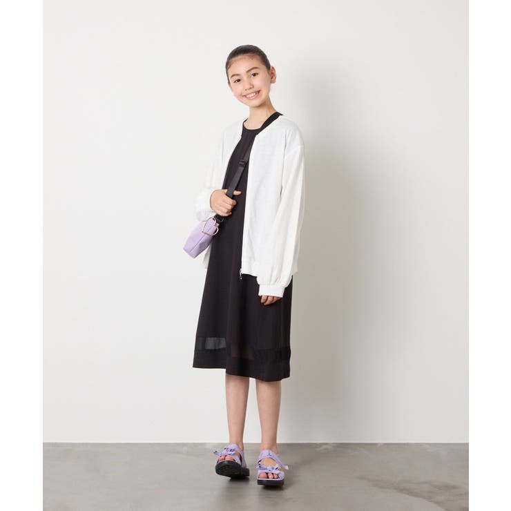 【毛玉になりにくい】[160]シアー切り替えワンピース | a.v.v【KIDS】 | 詳細画像37 