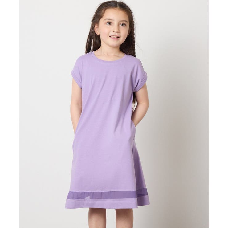 【毛玉になりにくい】[160]シアー切り替えワンピース | a.v.v【KIDS】 | 詳細画像51 