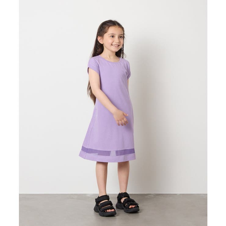 【毛玉になりにくい】[160]シアー切り替えワンピース | a.v.v【KIDS】 | 詳細画像58 