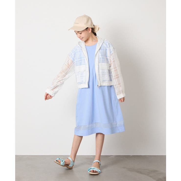 【毛玉になりにくい】[160]シアー切り替えワンピース | a.v.v【KIDS】 | 詳細画像61 