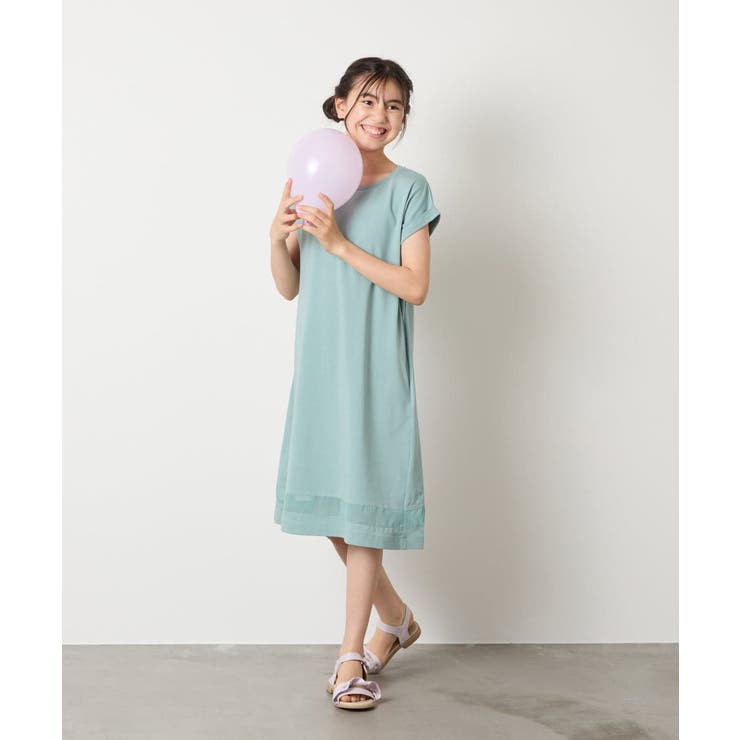 【毛玉になりにくい】[160]シアー切り替えワンピース | a.v.v【KIDS】 | 詳細画像7 