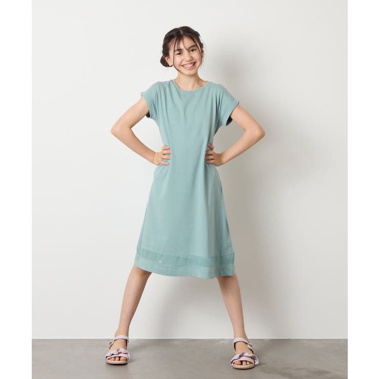 【毛玉になりにくい】[160]シアー切り替えワンピース | a.v.v【KIDS】 | 詳細画像8 