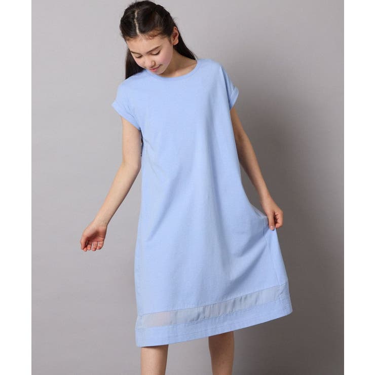 ライトブルー | 【毛玉になりにくい】[160]シアー切り替えワンピース | a.v.v【KIDS】