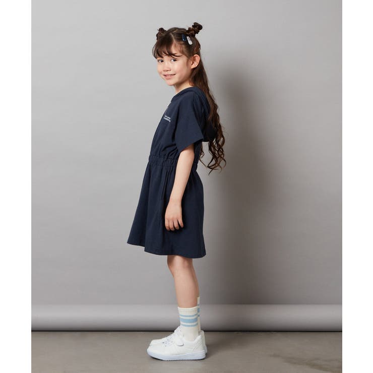 140-150]【接触冷感】ハーフジップフーディワンピース[品番