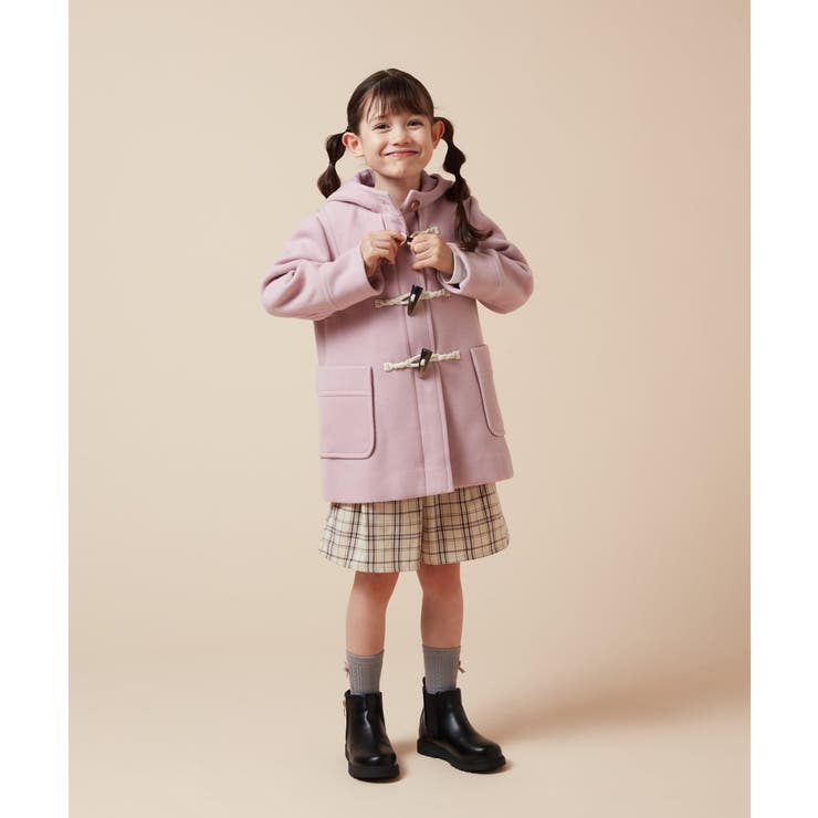 140-150]【選べる5色展開】ライトフェイクウールダッフルコート